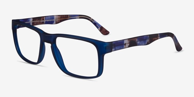 Terrain Navy Floral PlasticEyeglass Frames from EyeBuyDirect, Angle View
