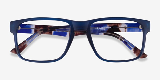 Terrain Navy Floral PlasticEyeglass Frames from EyeBuyDirect, Closed View