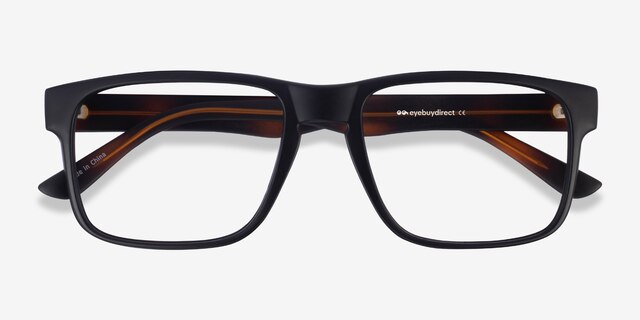 Terrain Black Tortoise PlasticEyeglass Frames from EyeBuyDirect, Closed View
