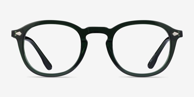 Cylinder Clear Green AcetateEyeglass Frames from EyeBuyDirect, Front View