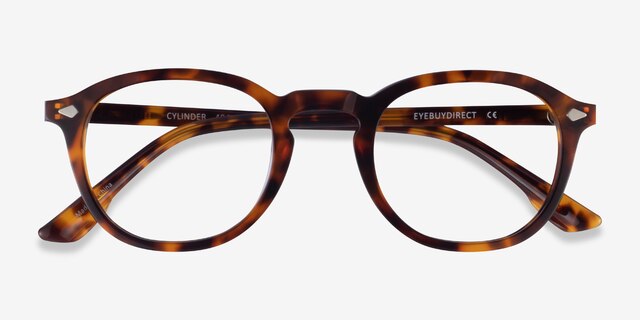 Cylinder Tortoise AcetateEyeglass Frames from EyeBuyDirect, Closed View