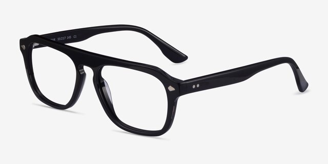 Cedar Black AcetateEyeglass Frames from EyeBuyDirect, Angle View
