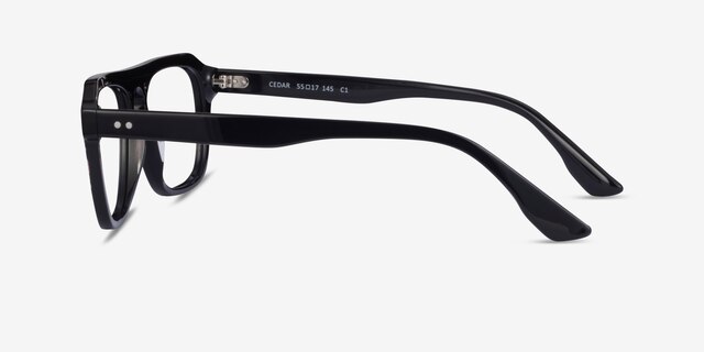 Cedar Black AcetateEyeglass Frames from EyeBuyDirect, Side View