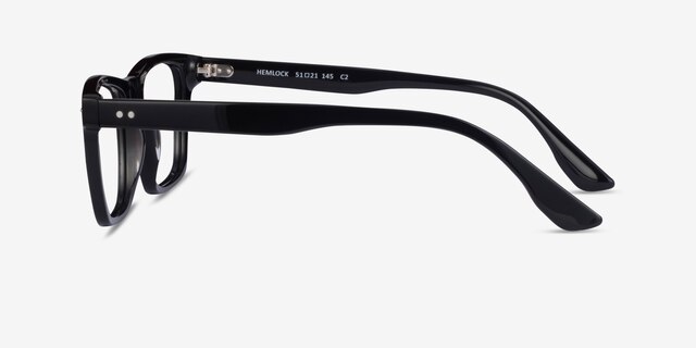 Hemlock Black AcetateEyeglass Frames from EyeBuyDirect, Side View