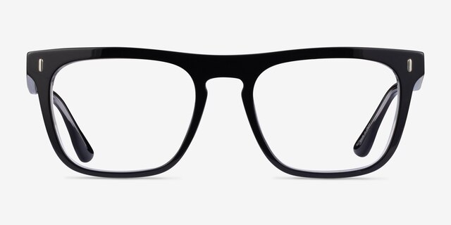 Canteen Black Clear AcétateMontures de lunettes de vue d'EyeBuyDirect, Vue de Face
