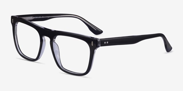 Canteen Black Clear AcétateMontures de lunettes de vue d'EyeBuyDirect, Vue d'Angle