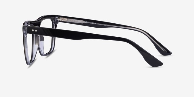 Canteen Black Clear AcétateMontures de lunettes de vue d'EyeBuyDirect, Vue de Côté