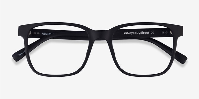 Alder Matte Black PlasticEyeglass Frames from EyeBuyDirect, Closed View