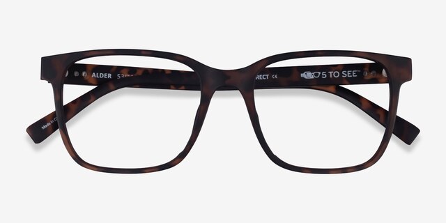 Alder Matte Tortoise PlasticEyeglass Frames from EyeBuyDirect, Closed View
