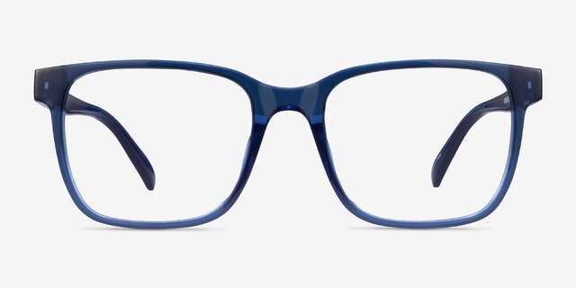 Alder Clear Blue Eco-friendlyEyeglass Frames from EyeBuyDirect, Front View