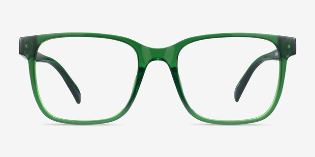 Alder Clear Green Eco-friendlyEyeglass Frames from EyeBuyDirect, Front View