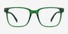 Alder Clear Green Eco-friendlyEyeglass Frames from EyeBuyDirect, Front View