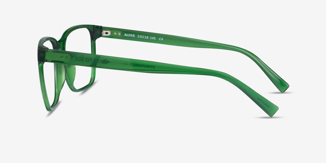 Alder Clear Green Eco-friendlyEyeglass Frames from EyeBuyDirect, Side View