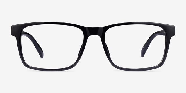 Beech Black PlasticEyeglass Frames from EyeBuyDirect, Front View