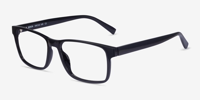 Beech Black PlasticEyeglass Frames from EyeBuyDirect, Angle View