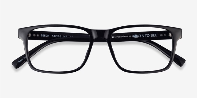 Beech Black PlasticEyeglass Frames from EyeBuyDirect, Closed View
