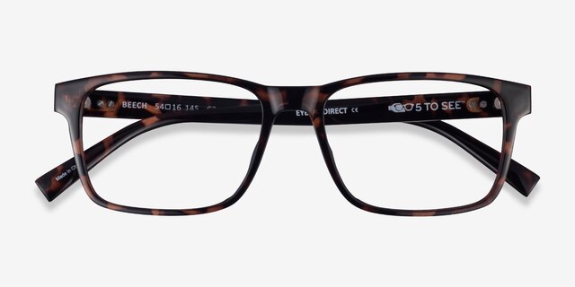 Beech Tortoise Eco-friendlyEyeglass Frames from EyeBuyDirect, Closed View