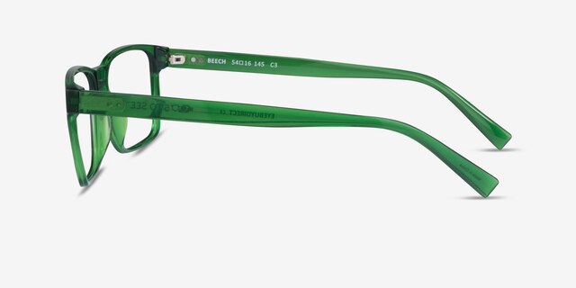 Beech Clear Green PlasticEyeglass Frames from EyeBuyDirect, Side View