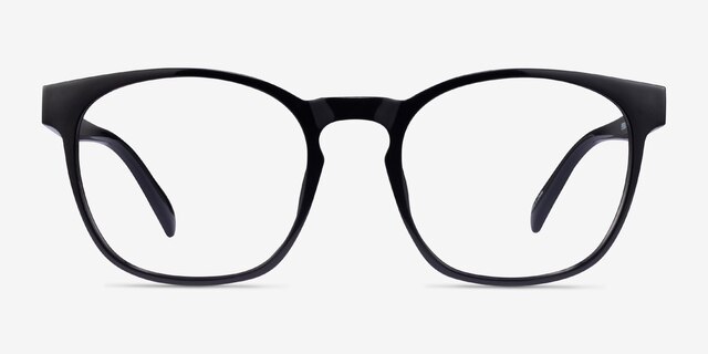 Oakwood Black PlasticEyeglass Frames from EyeBuyDirect, Front View
