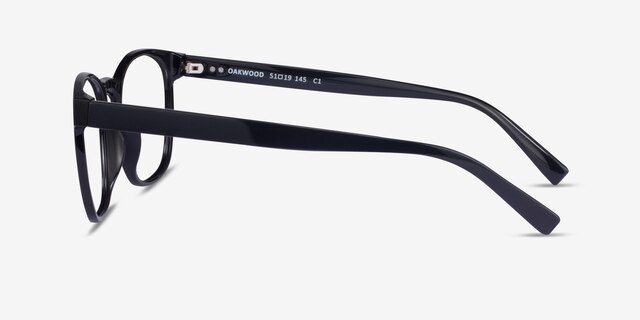 Oakwood Black PlasticEyeglass Frames from EyeBuyDirect, Side View