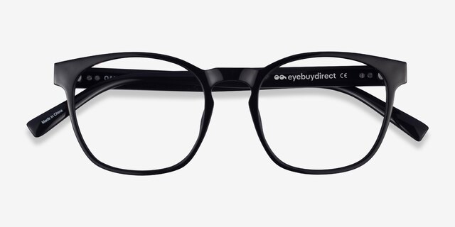 Oakwood Black PlasticEyeglass Frames from EyeBuyDirect, Closed View