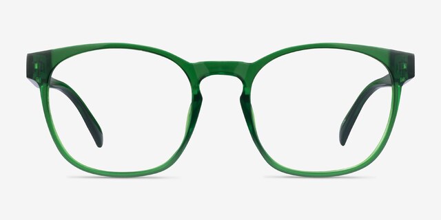 Oakwood Clear Green PlastiqueMontures de lunettes de vue d'EyeBuyDirect, Vue de Face