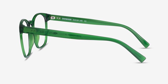 Oakwood Clear Green PlastiqueMontures de lunettes de vue d'EyeBuyDirect, Vue de Côté
