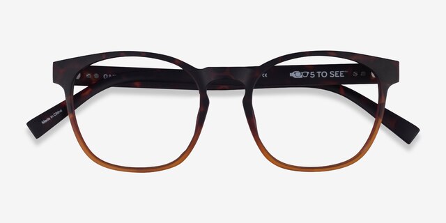 Oakwood Matte Tortoise Brown Eco-friendlyEyeglass Frames from EyeBuyDirect, Closed View