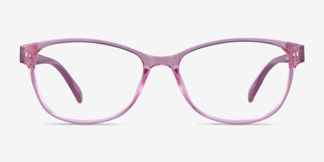 Juniper Clear Pink PlasticEyeglass Frames from EyeBuyDirect, Front View