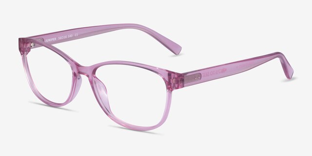 Juniper Clear Pink PlasticEyeglass Frames from EyeBuyDirect, Angle View