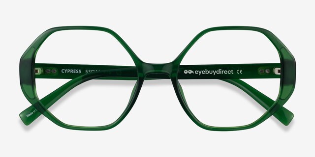 Cypress Clear Green PlasticEyeglass Frames from EyeBuyDirect, Closed View