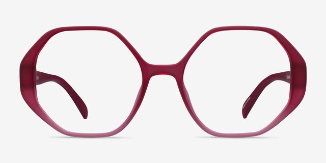 Cypress Matte Red Eco-friendlyEyeglass Frames from EyeBuyDirect, Front View