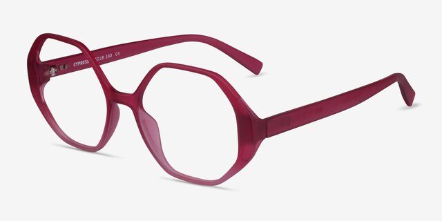 Cypress Matte Red Eco-friendlyEyeglass Frames from EyeBuyDirect, Angle View
