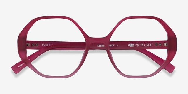 Cypress Matte Red Eco-friendlyEyeglass Frames from EyeBuyDirect, Closed View