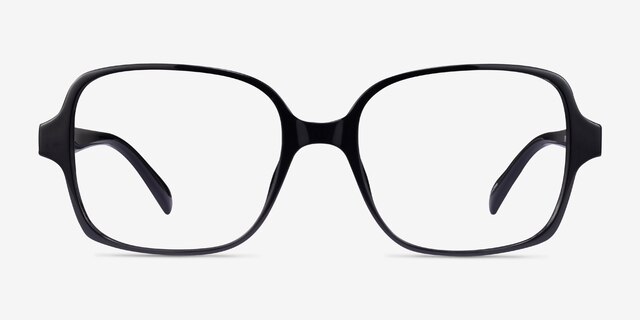 Poplar Black PlasticEyeglass Frames from EyeBuyDirect, Front View