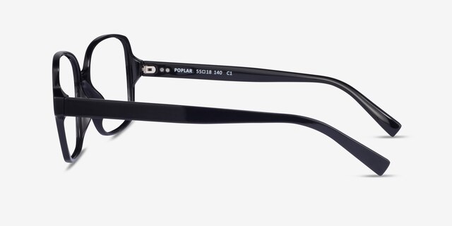 Poplar Black PlasticEyeglass Frames from EyeBuyDirect, Side View