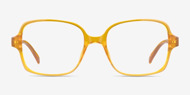 Poplar Clear Yellow Eco-friendlyEyeglass Frames from EyeBuyDirect, Front View