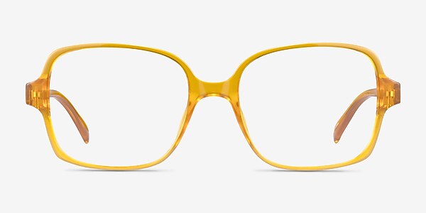 Poplar Clear Yellow Plastic Eyeglass Frames
