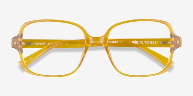 Poplar Clear Yellow Eco-friendlyEyeglass Frames from EyeBuyDirect, Closed View