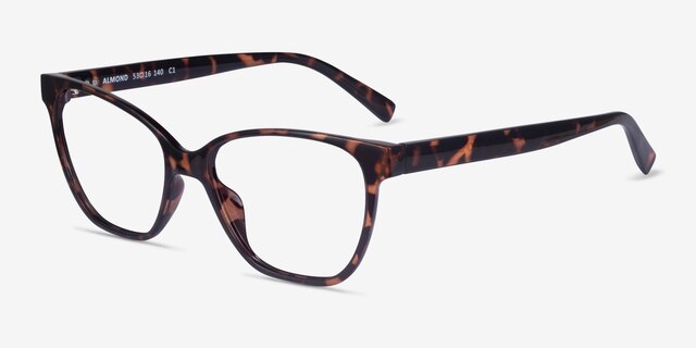 Almond Écailles PlastiqueMontures de lunettes de vue d'EyeBuyDirect, Vue d'Angle