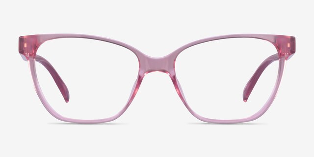 Almond Clear Pink PlasticEyeglass Frames from EyeBuyDirect, Front View