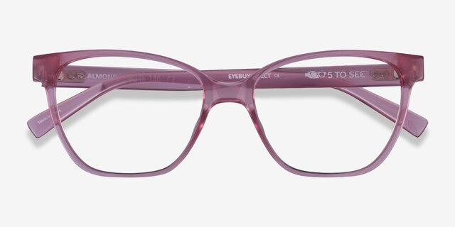 Almond Clear Pink PlasticEyeglass Frames from EyeBuyDirect, Closed View