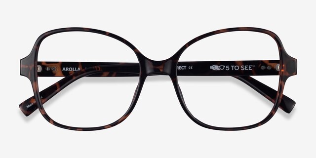 Arolla Tortoise PlasticEyeglass Frames from EyeBuyDirect, Closed View