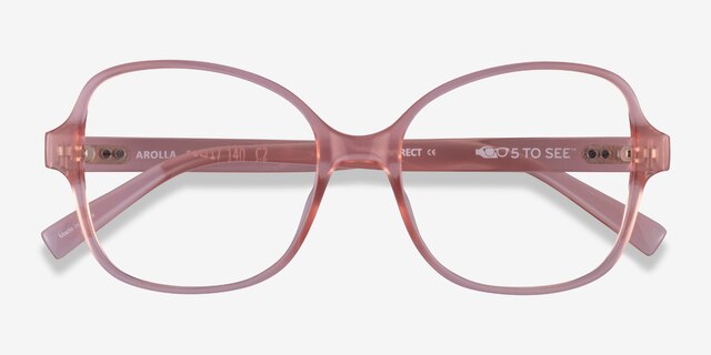 Arolla Clear Nude PlastiqueMontures de lunettes de vue d'EyeBuyDirect, Vue Rapprochée