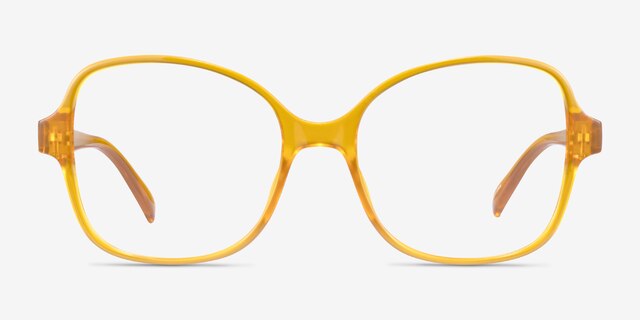 Arolla Clear Yellow PlastiqueMontures de lunettes de vue d'EyeBuyDirect, Vue de Face