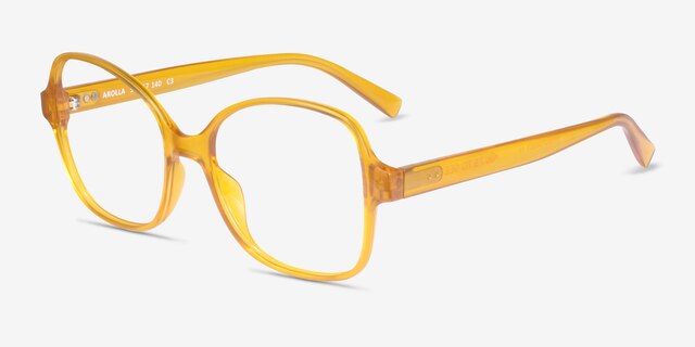 Arolla Clear Yellow PlastiqueMontures de lunettes de vue d'EyeBuyDirect, Vue d'Angle