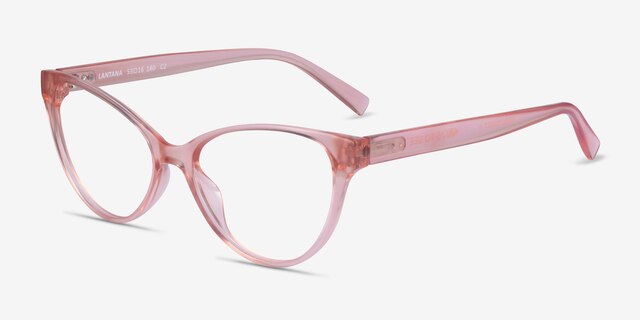 Lantana Clear Nude PlasticEyeglass Frames from EyeBuyDirect, Angle View
