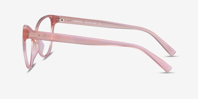 Lantana Clear Nude PlasticEyeglass Frames from EyeBuyDirect, Side View