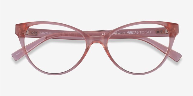 Lantana Clear Nude PlasticEyeglass Frames from EyeBuyDirect, Closed View