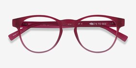 Osier Matte Red Plastique Montures de lunettes de vue d'EyeBuyDirect, Vue Rapprochée